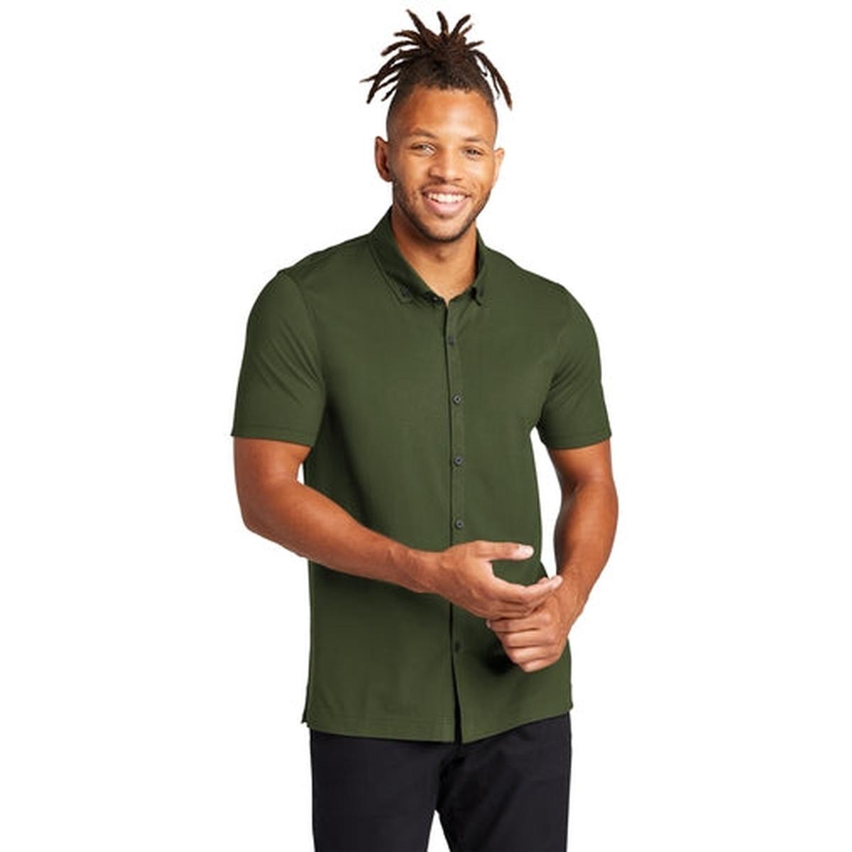 Mercer+Mettle Stretch Pique Full-Button Polo