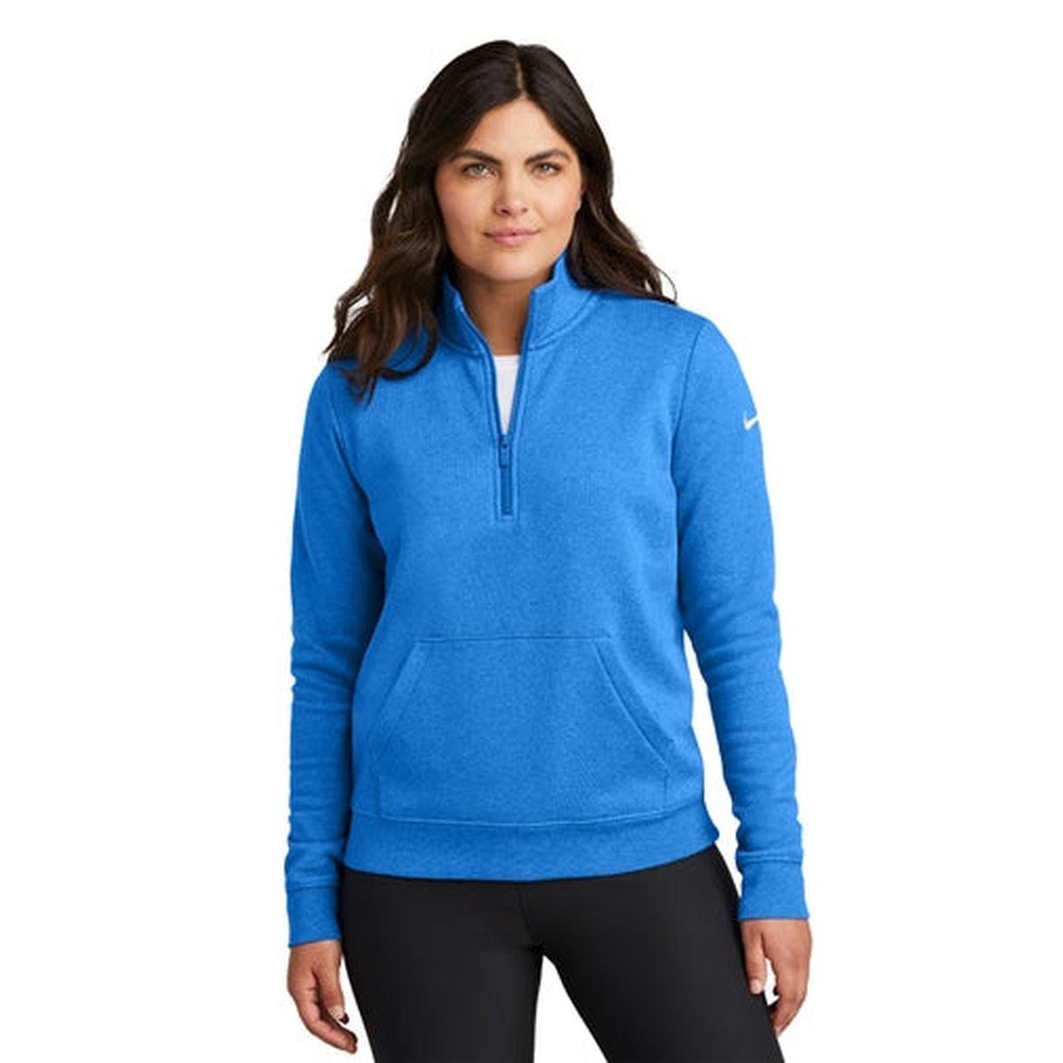 Nike Ladies Club Fleece Sleeve Swoosh 1/2-Zip