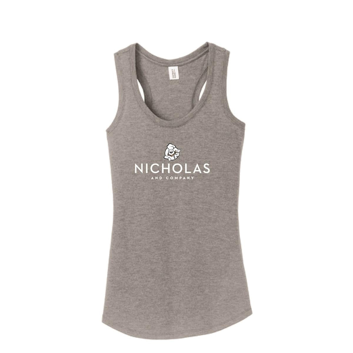 Womens Nicholas Logo Tri-Blend Racerback Tank