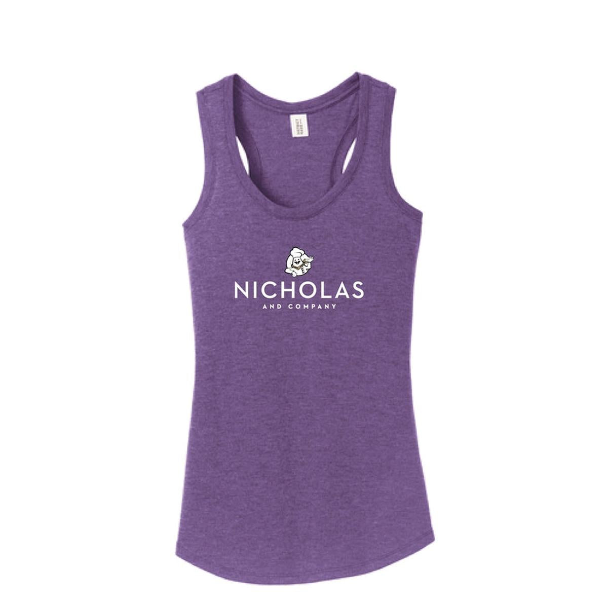 Womens Nicholas Logo Tri-Blend Racerback Tank