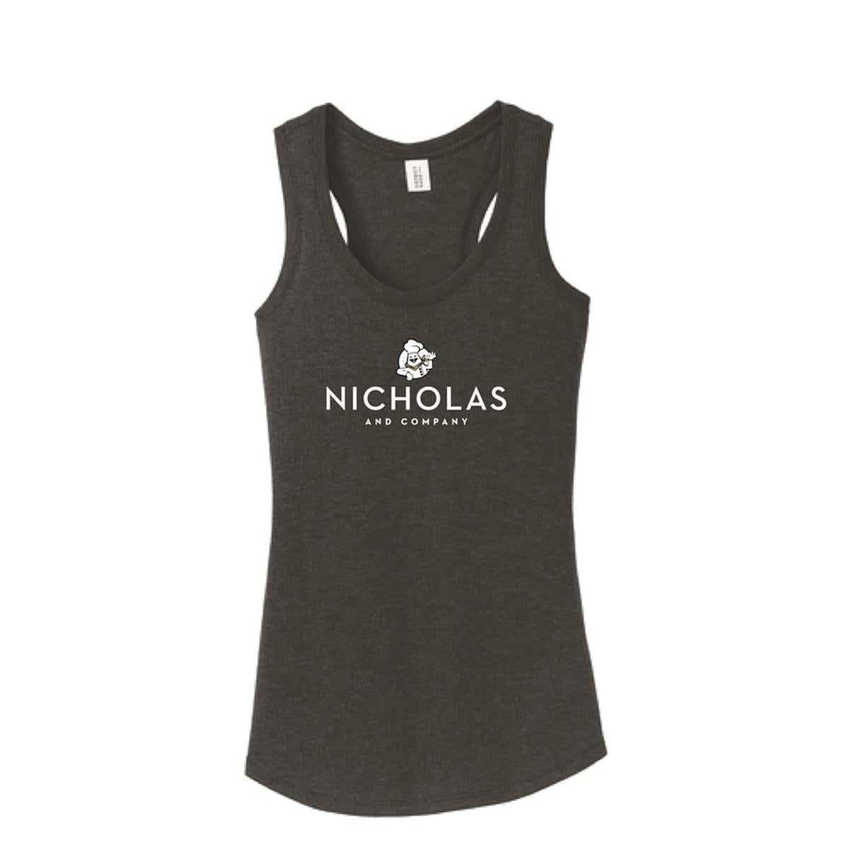 Womens Nicholas Logo Tri-Blend Racerback Tank