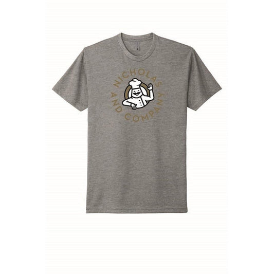 Unisex CVC Tee Gold Round logo