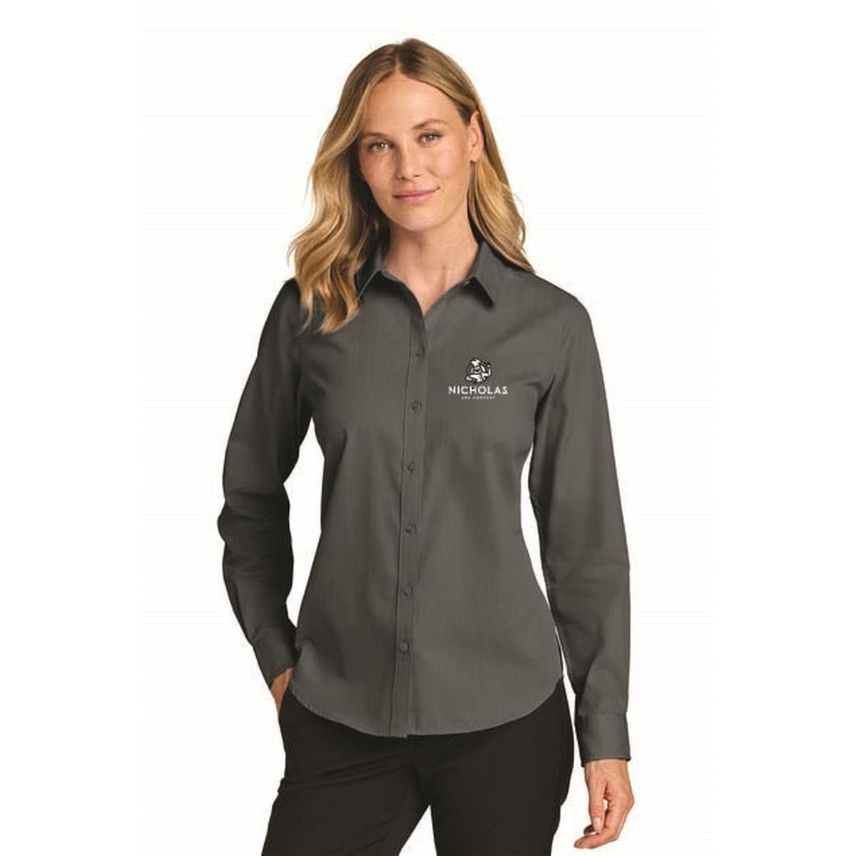 Port Authority Women's L/S Nailhead Easy Care Shirt