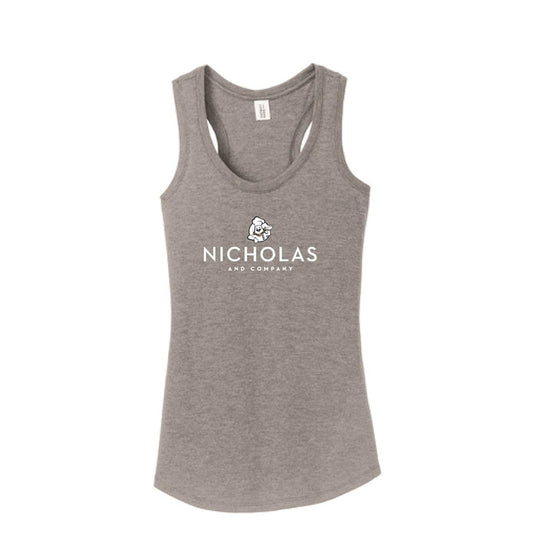 Womens Nicholas Logo Tri-Blend Racerback Tank